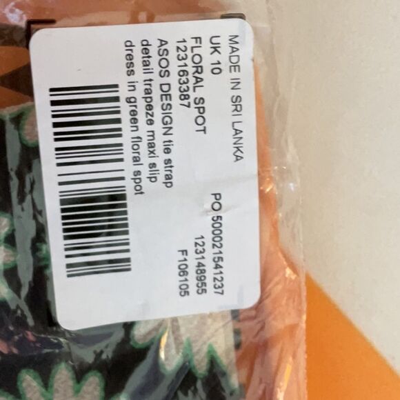 NWT ASOS Design Tie Strap Detail Trapeze Maxi Slip Dress with floral pattern - Picture 9 of 9